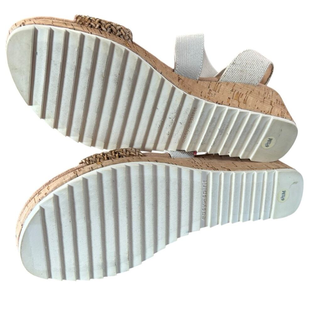 Easy Spirit  Lorena Woven Strappy Cork Wedge Comfort Sandals  Slip On 6.5 - Picture 8 of 9